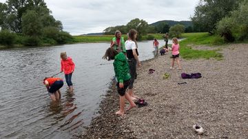 Rund um Schloss Corvey der Natur auf der Spur - Kiesbank der Weser