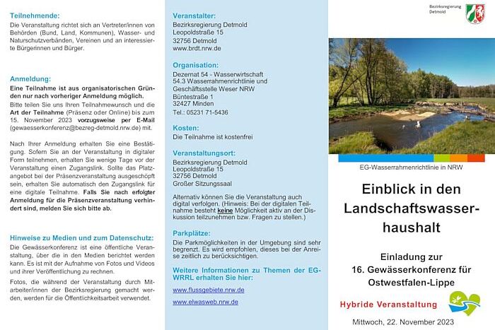 Flyer: Einblick in den Landschaftswasserhaushalt